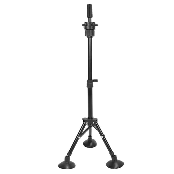 Justerbart Metal Mannequin Hoved Stativ Tripod til Frisørtræning - Sort
