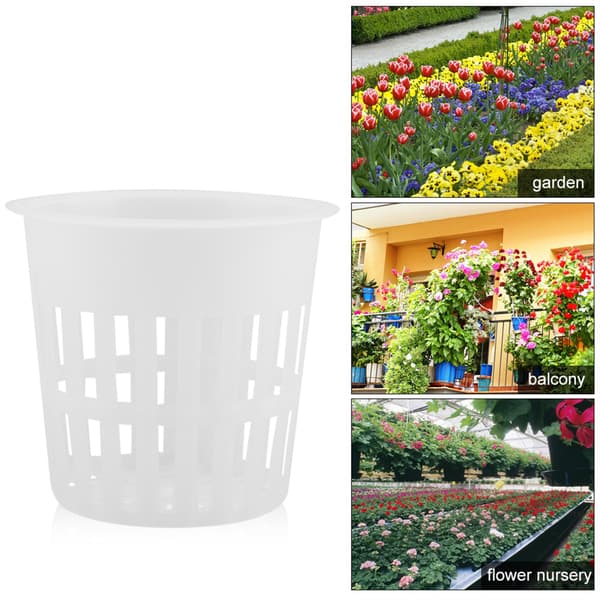 10 st/set Hållbar Säker Hydroponisk Korgkopp i Plast för Trädgårds- och Balkongplantering (Vit)