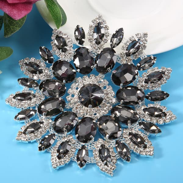Krystal Rhinestone DIY Håndværkspynt til Tøjtilbehør (Klar Grå Sølvbase)