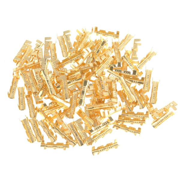 100 stk. hurtigforbindelsesterminaler i messing, crimpterminaler 0,5-1,5 mm²