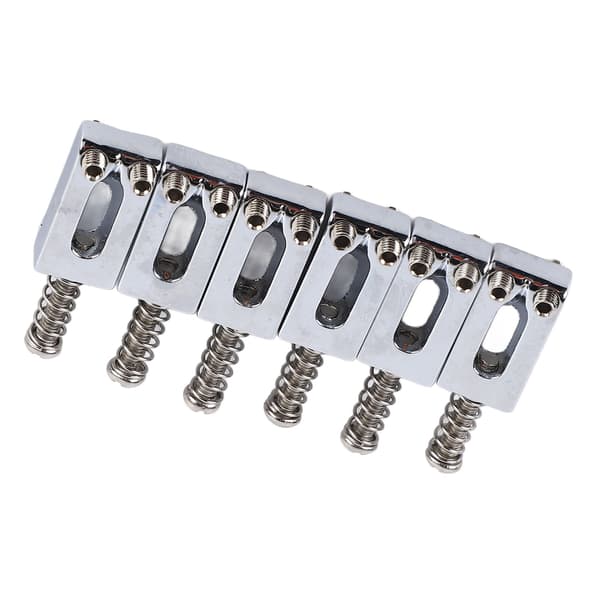 Vibratobryggsadel i silverzinklegering för elgitarr, 6-pack, standardrullreservdelar för Strat-stil