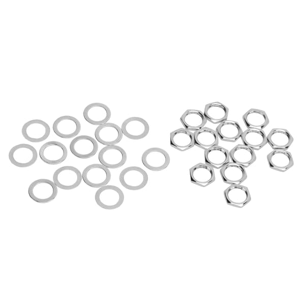 G3/8 invändig gänga muttrar metallbricka kit instrumentjackfästen för elgitarr bas silver