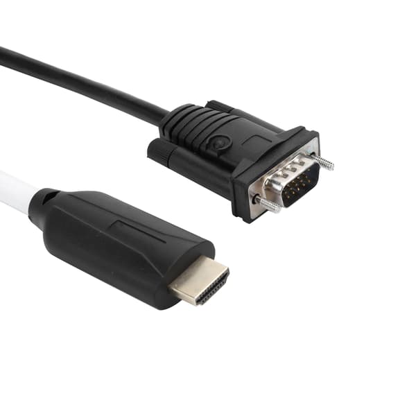 HDMI til VGA-adapterkabel 1,2 m, digital til analog konverter til pc, bærbar computer, skærm