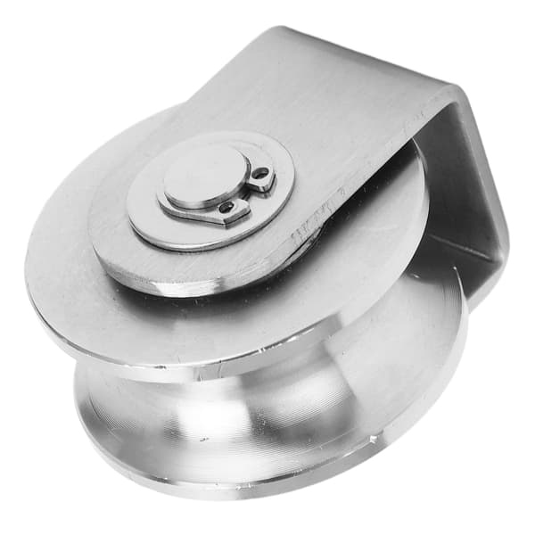 U-type rillehjul i rustfrit stål til skydelåge, industrivogn, 48 mm diameter