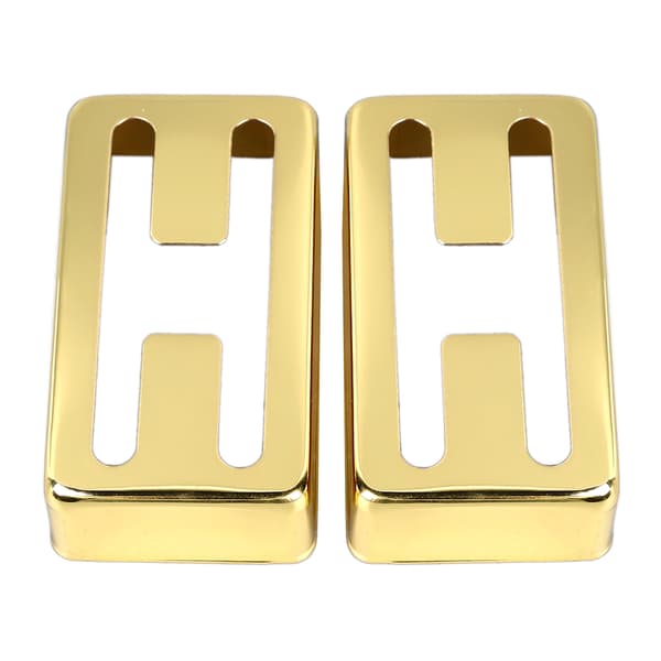 Elgitarr H-typ Pickup-skydd 2-pack, Mässing Humbucker-skal, Hög Hårdhet Guldtrim