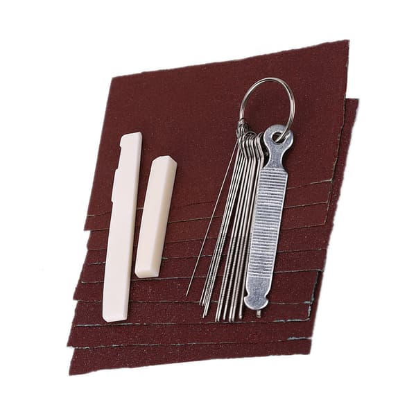 Guitar Bone Bridge Saddle Nuts Sandpaper File Set DIY Luthier Tool Kit
