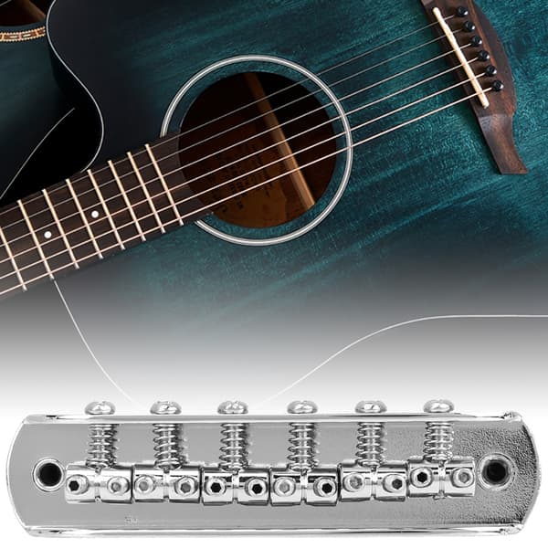 Gängad sadelgitarrbryggbyte för Mustang Jag J master Style gitarrer (silver)