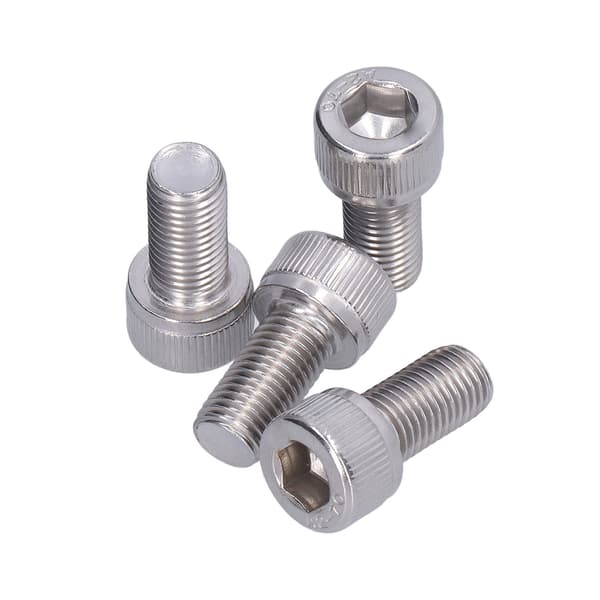 4 stk. unbrakobolte A2 rustfrit stål 1,25 mm fin gevind fastgørelseshardware M10x20