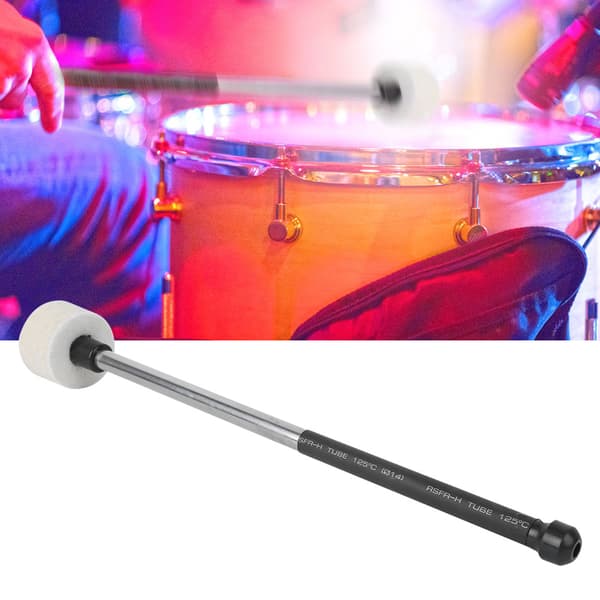 Trommestikker af uldfilt til marchorkester-percussiontilbehør, grå, standardstørrelse, sæt med 2 dele