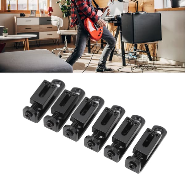 6PCS Svarta Delade Stallar i Zinklegering för Elgitarr, Reservdelar för 6-strängad Elgitarr