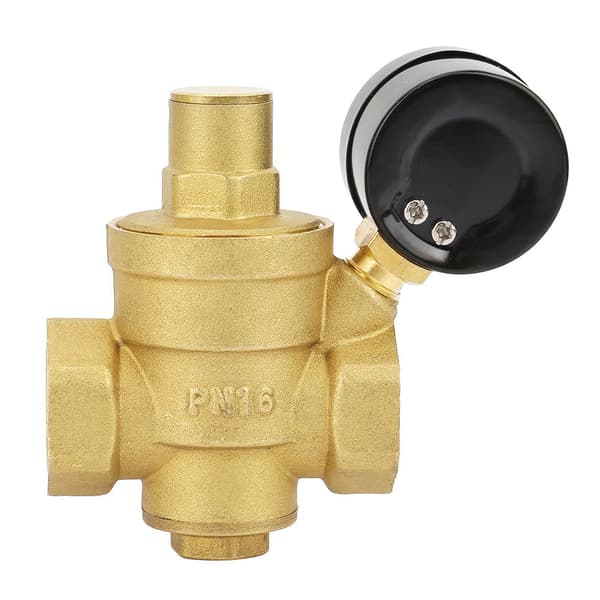 DN20 Justerbar Vattentrycksregulator i Mässing med Manometer