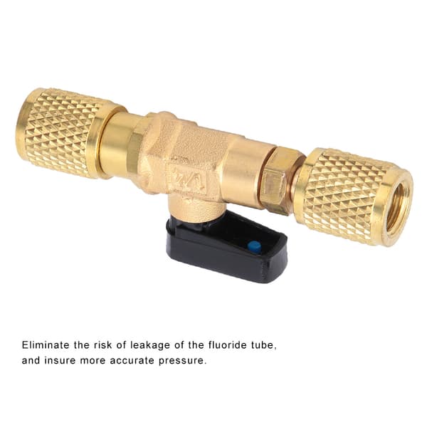 Messing køle-kugleventiladapter kølemiddel-kugleventilforbinder G1/4''