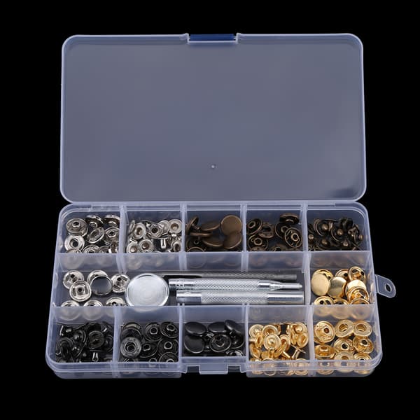 40-pack tryckknappar med installationsverktyg för kläder (633#12MM)