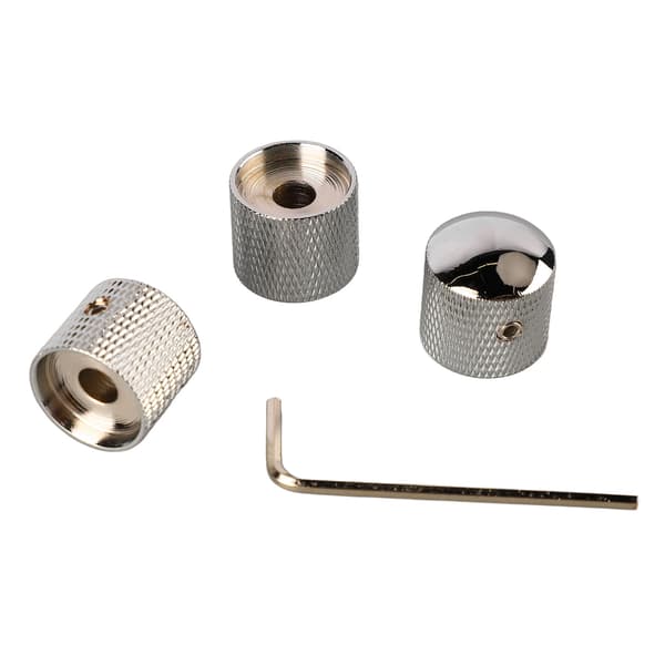 3-pack krommetallgitarr staplad rattuppsättning dubbla tonkontrollrattar för E-bas GD105
