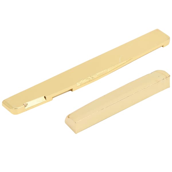 Gyllene mässing 6-strängad akustisk gitarrstallmutter och sadelkit, 74 mm sadel, 1 mutter 1 sadelset