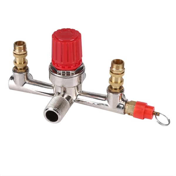 Luftkompressor Tryckkontrollbrytare Ventil Regulator 90-120 PSI med Dubbla Mätare