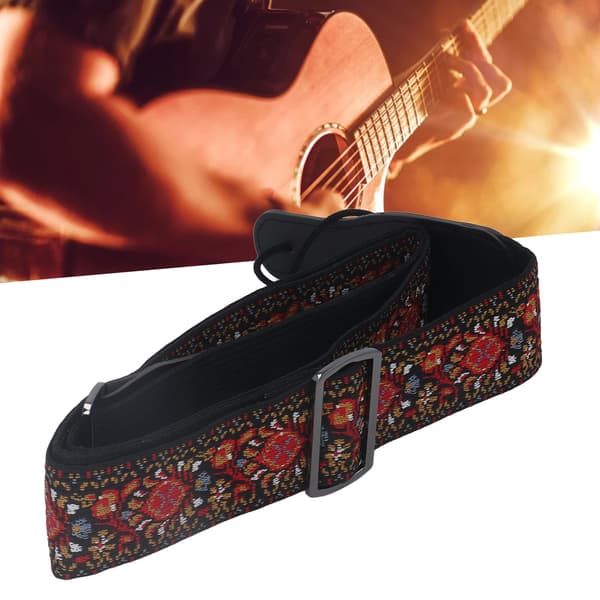 Broderad basgitarrrem Universal Extra Bred Kraftig Nylon Retro Vävd Justerbar 1 Styck
