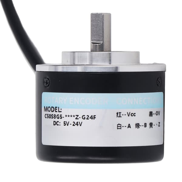 IP50 Inkrementel Encoder, 50 mm, 2-faset Roterende Aksel Encoder, 5-24V DC, 2000 PPR, til Automationskontrol