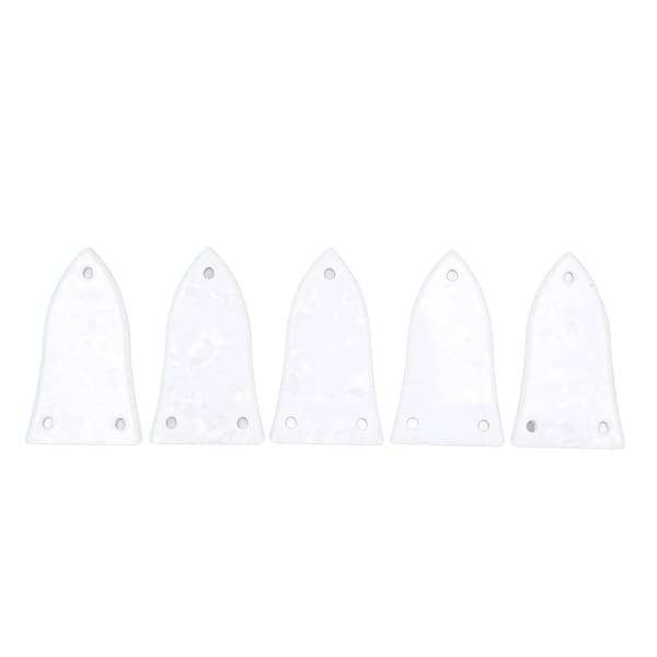 5-pack vit gitarrhalsstångsskyddssats 3-håls plast el- och basgitarrhalsstångsskyddsplåtsats