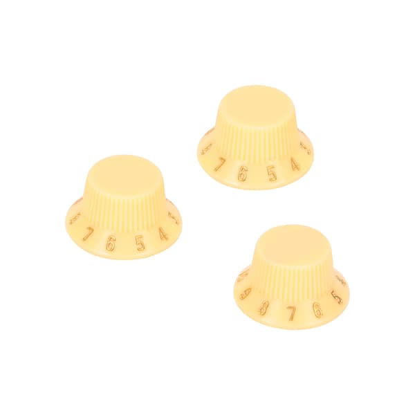 3 st gräddvita plastgitarr bas volym tonkontroll rattset 25 mm diameter 13,2 mm höjd för elgitarr och bas