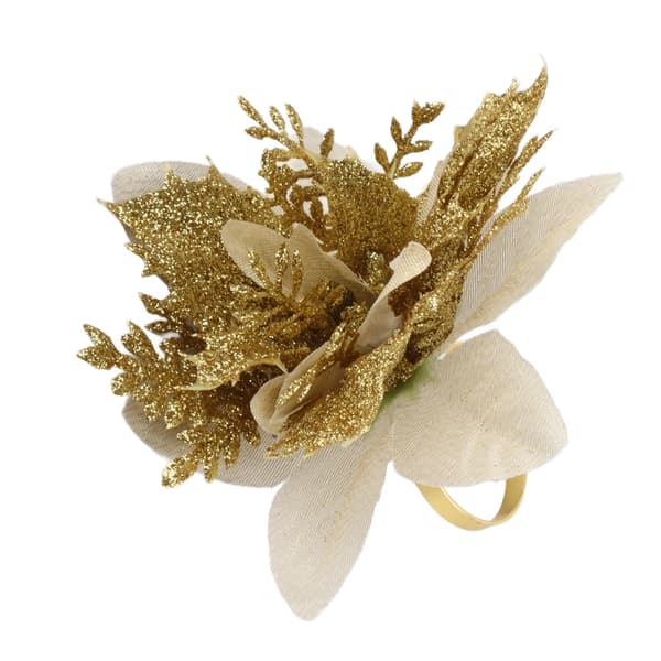 Julblomma servettring tyg konst blomma servettring