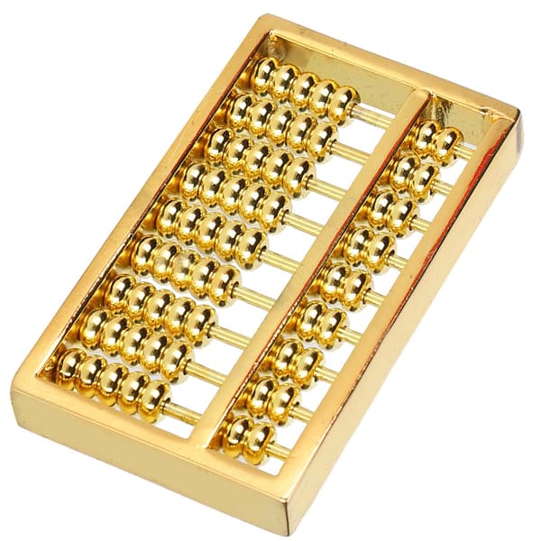 Mini Messing Abacus 9 Stænger Kinesisk Tællelommeregner til Børn Voksne Samlerobjekt 1,5 tommer