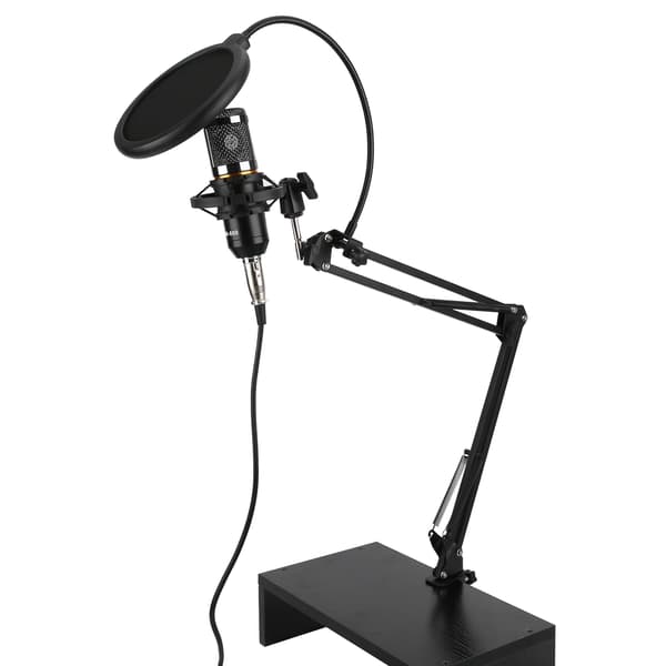 Kondensatormikrofonsæt USB med fleksibel arm BM800 til pc-desktop-bærbar computer (sort sort)