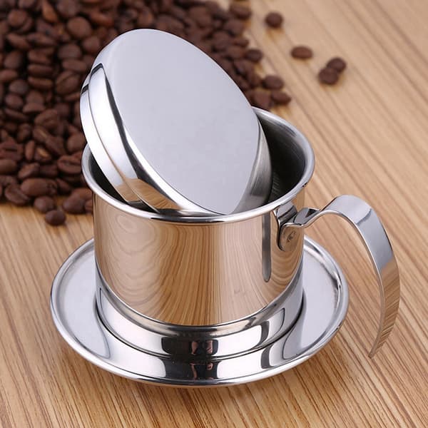 Sølv Rustfrit Stål Vietnamesisk Phin Kaffedrypper Bryggekop Filter Infuser