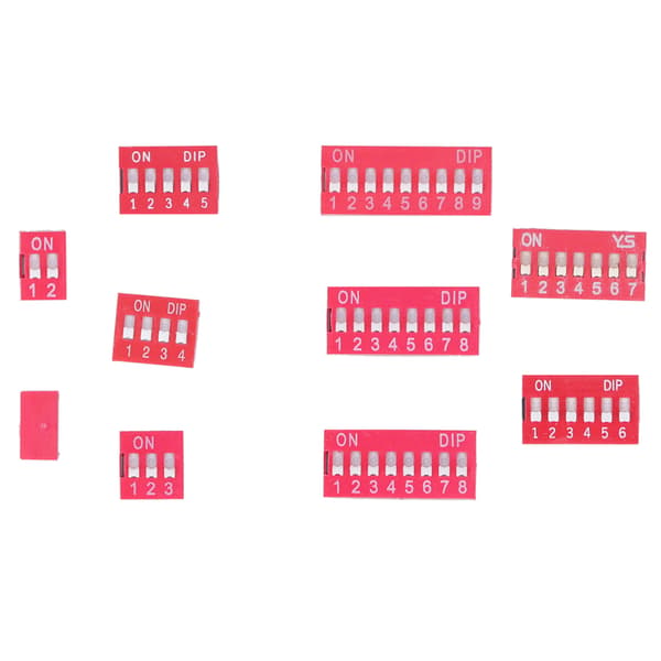 45 st Dip Switch Assorted Kit On Off Toggle 2.54mm Range 1 2 3 4 5 6 7 8 9P för kopplingsplattor