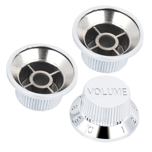 3 st silverplast gitarrpottknappar 25,5/18/6 mm för elgitarr och bas volymtonersättning