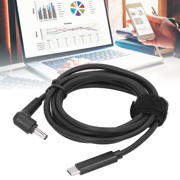 150 cm USB-C til 4.0x1.35mm DC-opladerkabel, hurtig strømforsyning til bærbar computer