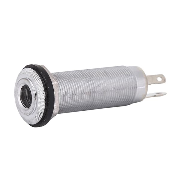 Gängad Barrel Output Jack Plug Socket Connector 1/4 tum för elgitarr och bas silver