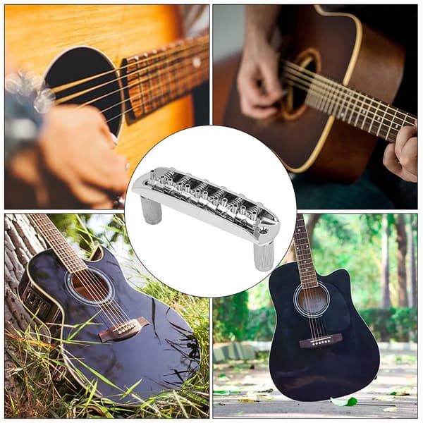 Gängad sadelgitarrbryggbyte för Mustang Jag J master Style gitarrer (silver)