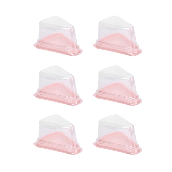 100 st triangulär tårthållare transparent PET-matmuffin förpackningsbehållare rosa
