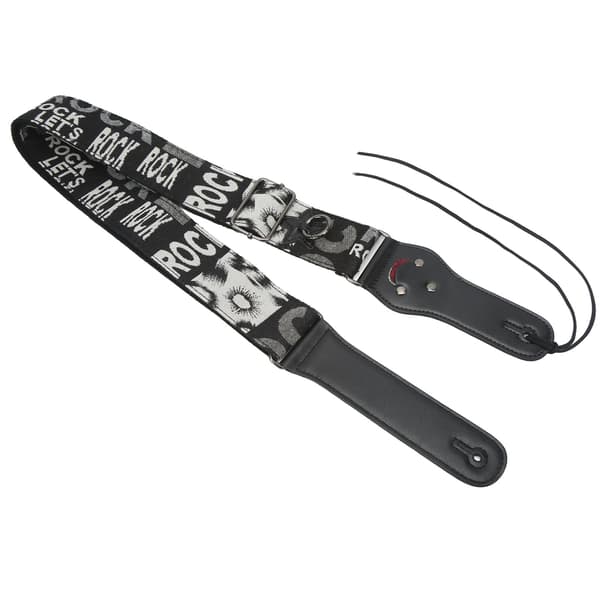 Black Rock Gitarrrem i Bomull Linne 103-158x5cm för Gitarr Bas Elgitarr Helt Fixerad Lättvikt Ergo Enkel Passform +2 Plektrum
