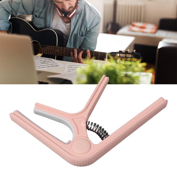 Gitarr Capo Clip Klämma med Halkfri Punkt Universal Bra Skydd Ukulele Elgitarr Capo Rosa