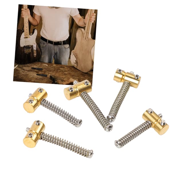 5-pack retro basgitarrstallar, mässingskompenserade för förbättrad resonans, passar standard basgitarrhårdvara