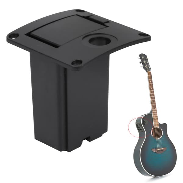PU-läder Elgitarr Bas Pickup 9V Batterilock Hållare Fodral Väska Organizer Box (#01)