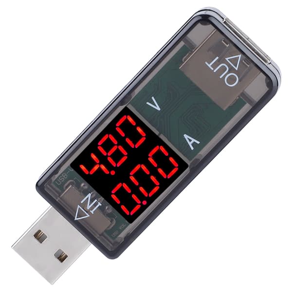 USB Farve LCD Voltmeter Amperemeter Strømmåler Multimeter Oplader USB Tester (Sort)