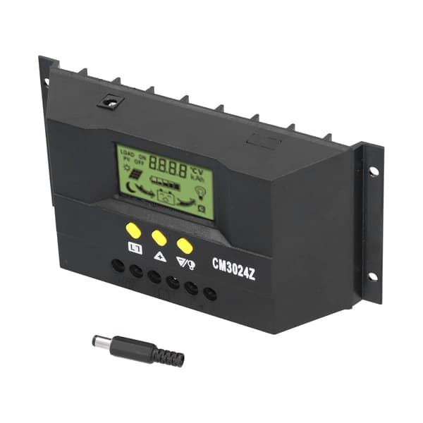 CM3024Z PWM Solar Charge Controller LCD-skærm Solpanel Intelligent Regulator 12V 24V30A