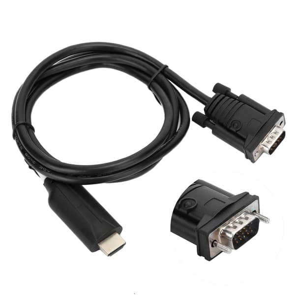 HDMI til VGA-adapterkabel 1,2 m, digital til analog konverter til pc, bærbar computer, skærm
