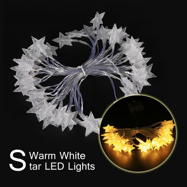 Batteridrevne LED-lyskæder Ejoyous 6m 19ft 40 stjerneformede LED-lys Fe-dekorationslys