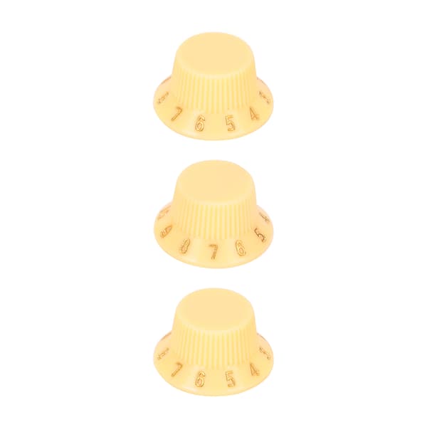 3 st gräddvita plastgitarr bas volym tonkontroll rattset 25 mm diameter 13,2 mm höjd för elgitarr och bas