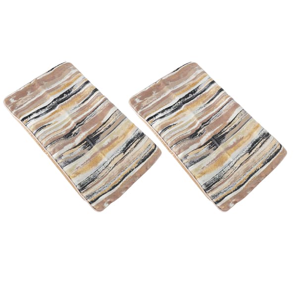 2PK Boho Chic Dekorative Pudebetræk i Polyester til Sofa, Senge og Stue, Sort Guld 50.8x30.5cm/20x12in
