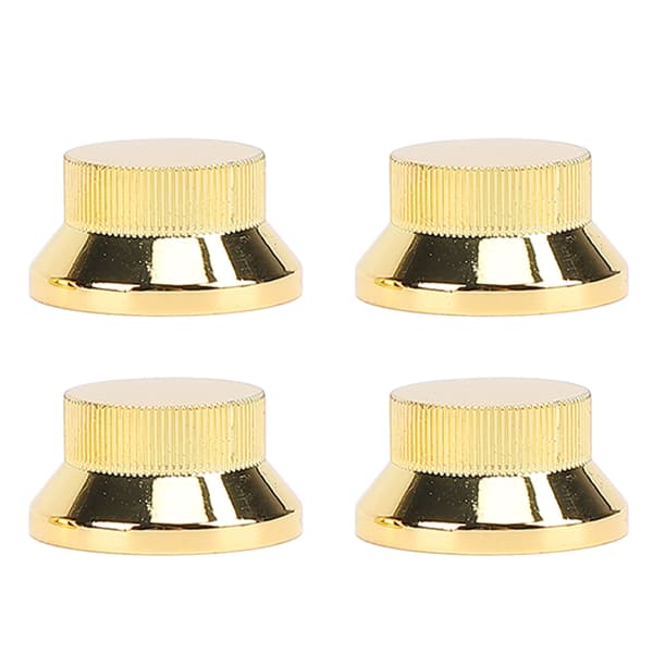4-pack guldmetallgitarr elbas volym tonkontroll rattkapslar för 6 mm delad axelpotentiometer