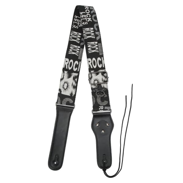 Black Rock Gitarrrem i Bomull Linne 103-158x5cm för Gitarr Bas Elgitarr Helt Fixerad Lättvikt Ergo Enkel Passform +2 Plektrum