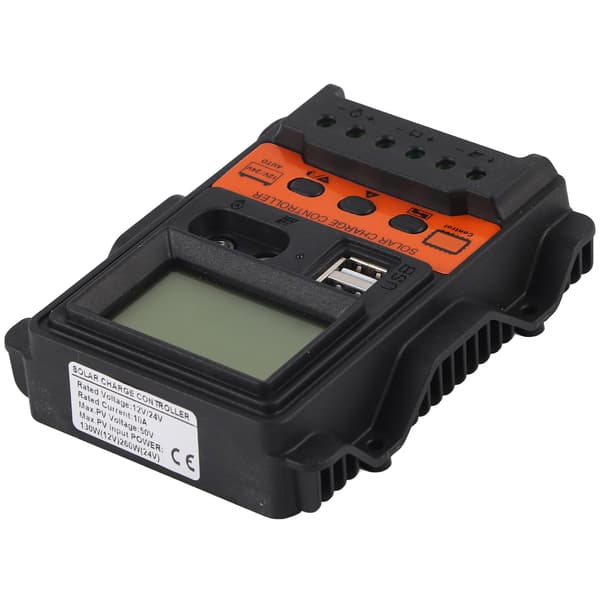 Solar Charge Controller LCD Display 2 USB Output PWM Panel Charging Regulator 12V 24V10A 130W 260W