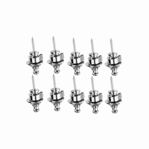 10 x Gitarr Metall Bas Remlås Antisladd Straplocks Tillbehör För Elgitarr (silver)