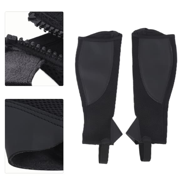 2-pack svarta mesh-halvchaps för barn – flexibla ridbenskydd, hästskydd
