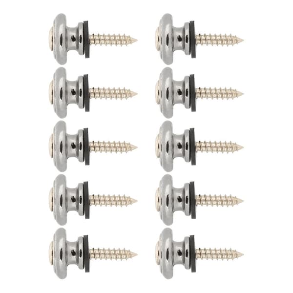 10 st gitarrremlåsknapp metalländstift med skruv för ukulele elbas (silver)